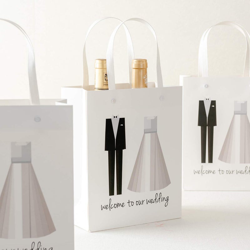 Crisky Welcome to Our Wedding Bags 25 pcs Welcome Wedding Bags for Hotel Guests, 10"X8"X4", Favor Bags - Image 5